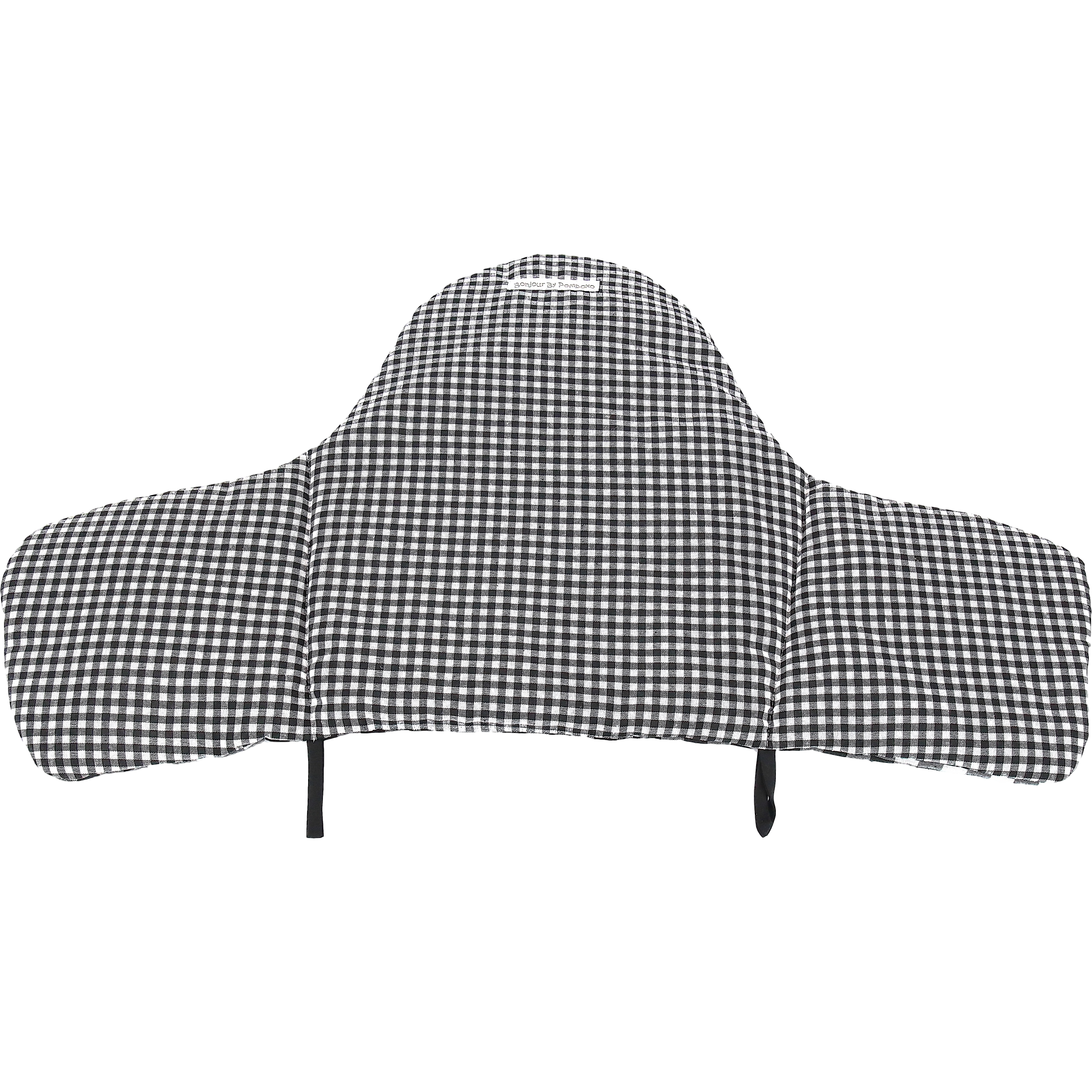 Light Gray Cojín para trona ANTILOP IKEA reversible Vichy Negro / Vichy Negro Plus