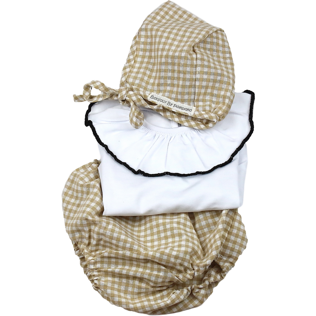 Light Gray Cubrepañal Vichy Camel