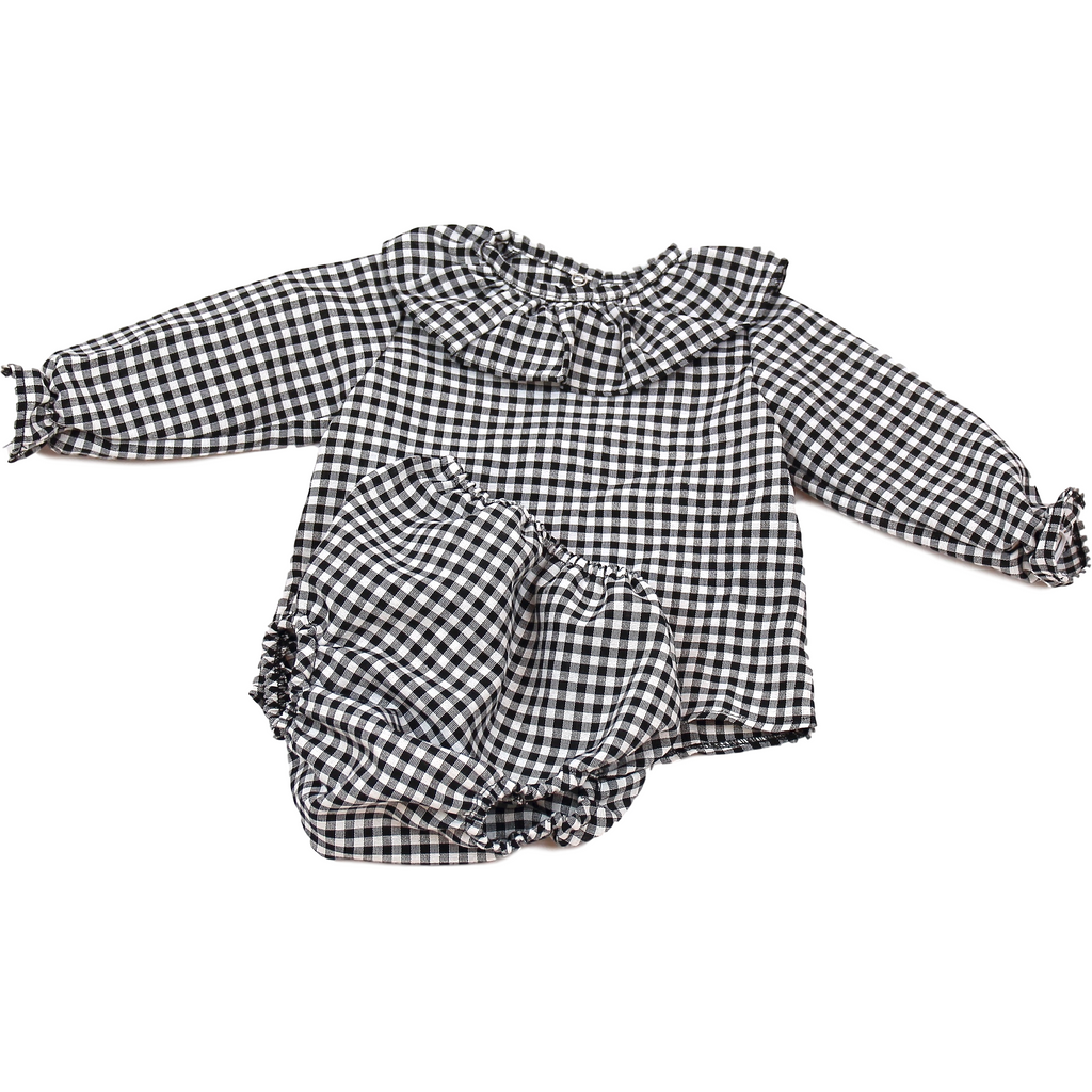 Dark Slate Gray Blusa Vichy Negro