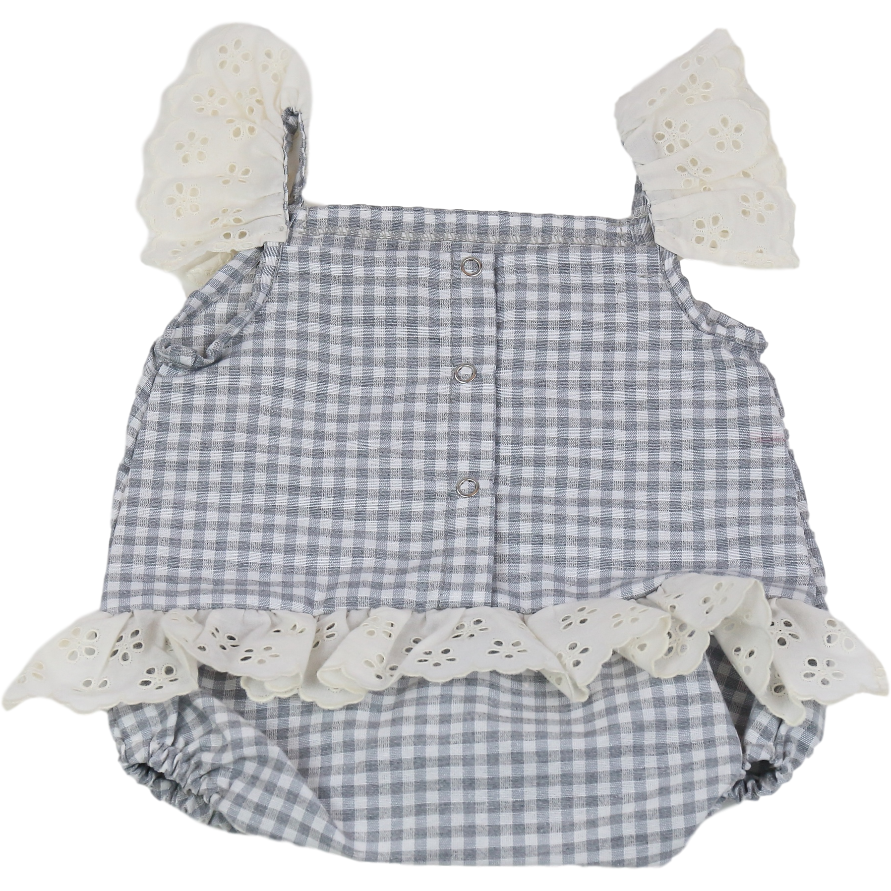 Gray Pelele Tirante Vichy Gris