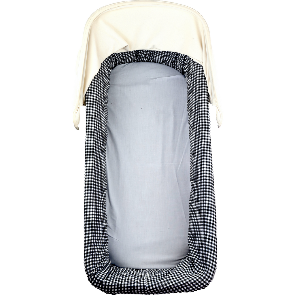 Light Gray Cubrecapazo Vichy Negro