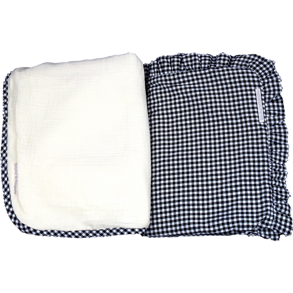 Lavender Manta Arrullo Polar Vichy Negro