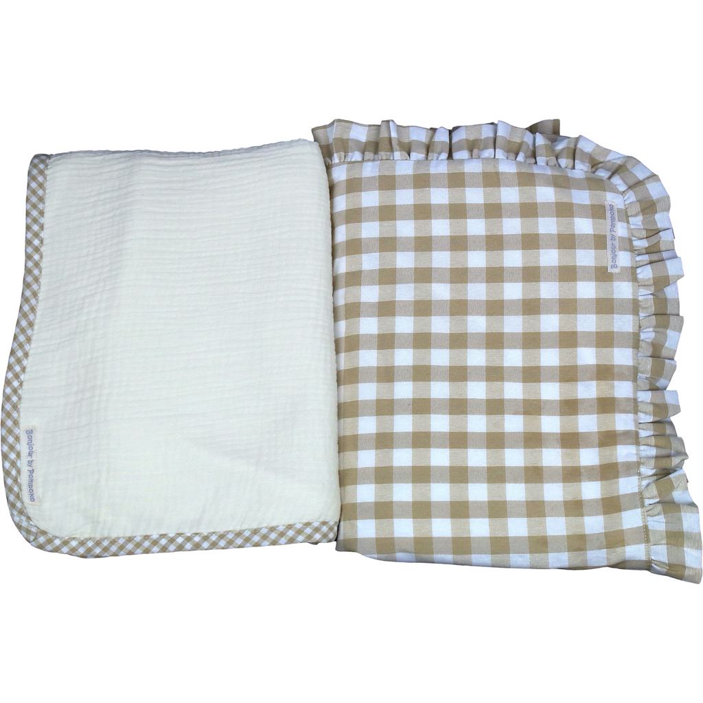 Light Gray Manta Arrullo Polar Vichy Camel Plus