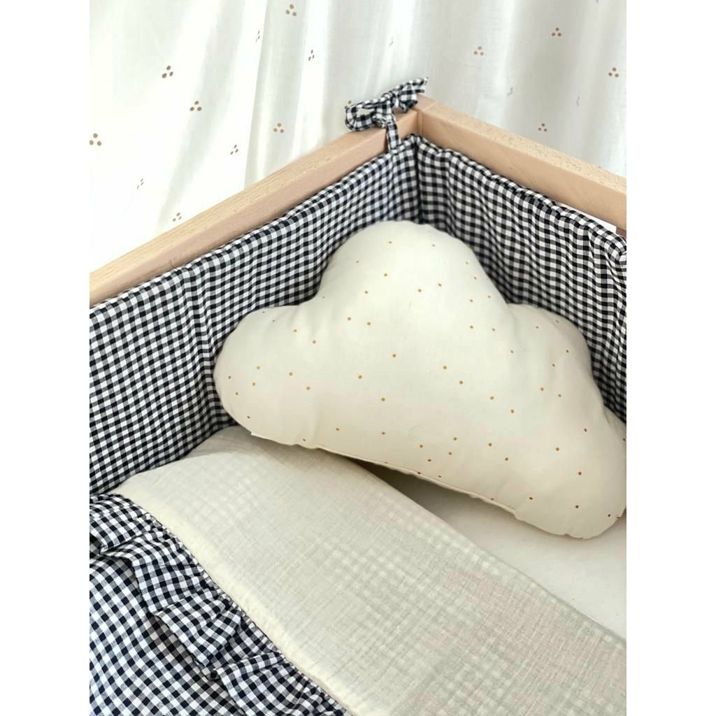 Light Gray Colchita de Verano Vichy Negro