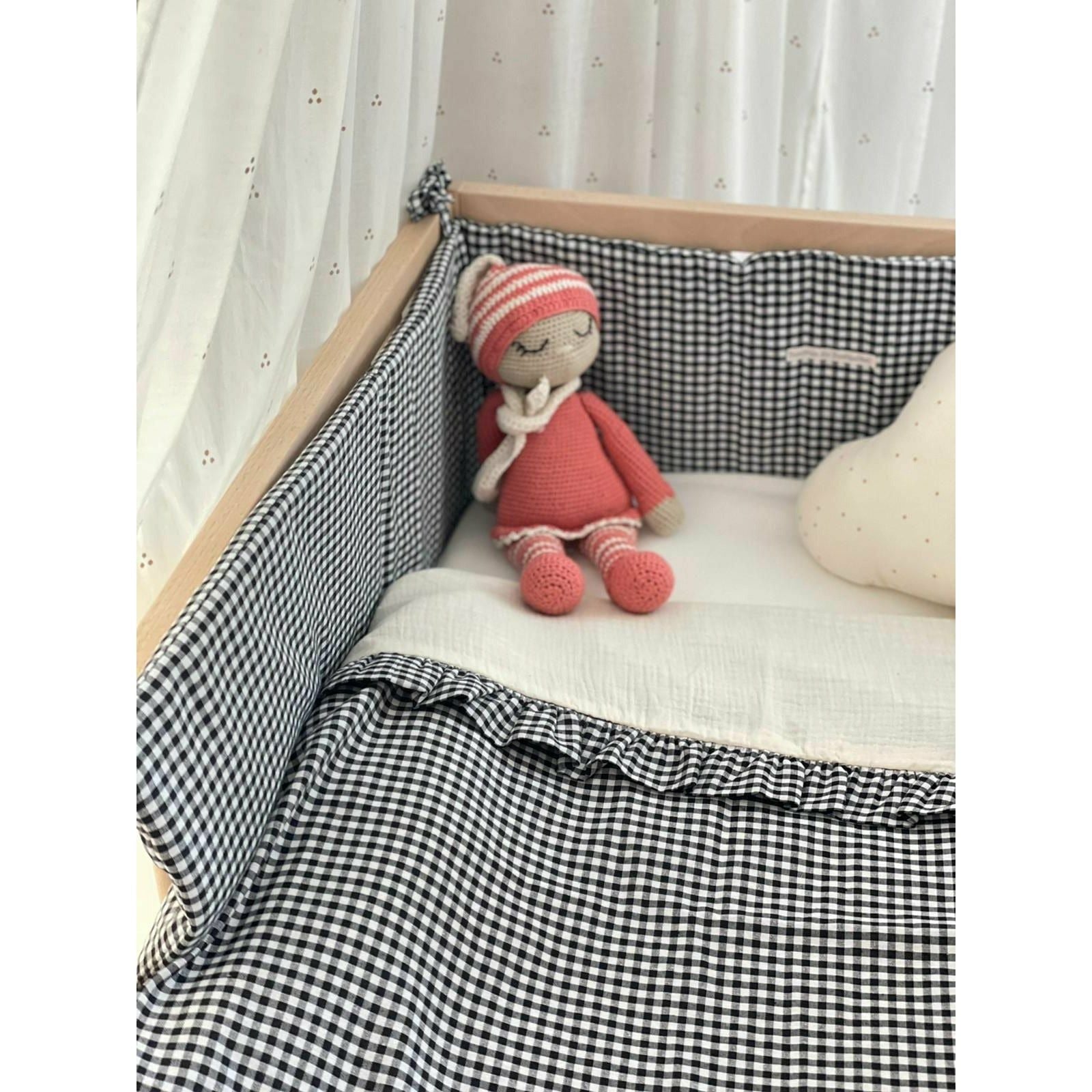 Gray Chichonera Cuna Vichy Negro