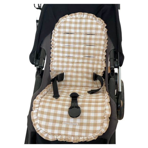 Dark Slate Gray Colchoneta Universal Volante Vichy Camel Plus