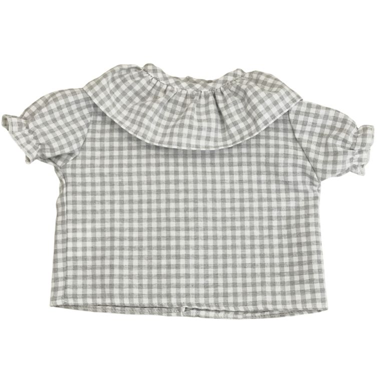 Gray Blusa Vichy Gris Manga Corta