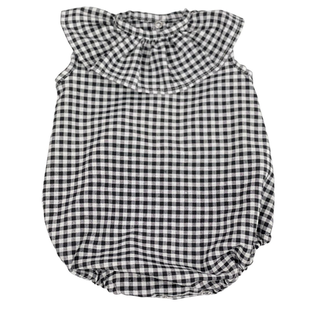 Light Slate Gray Pelele Sin Mangas Vichy Negro