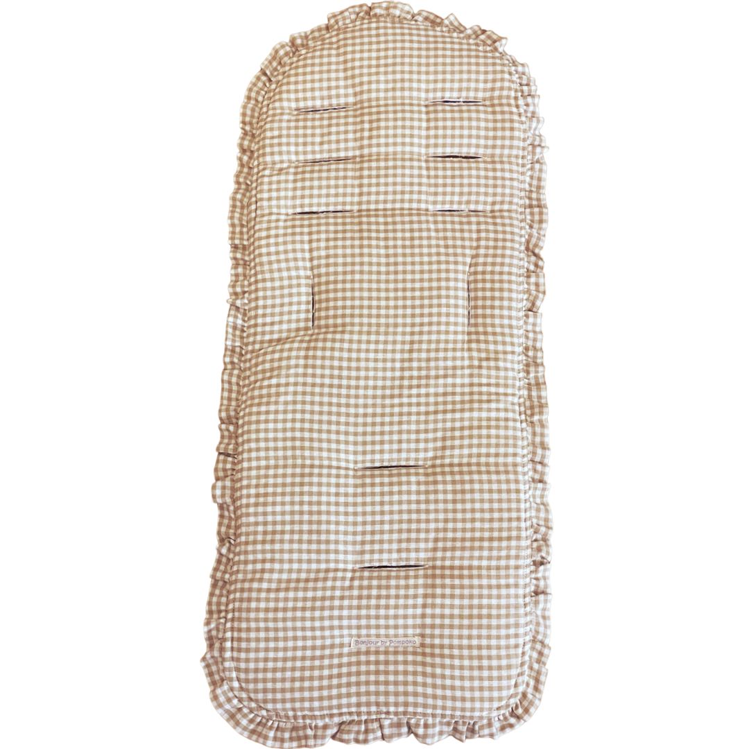 Gray Colchoneta Universal Volante Vichy Camel