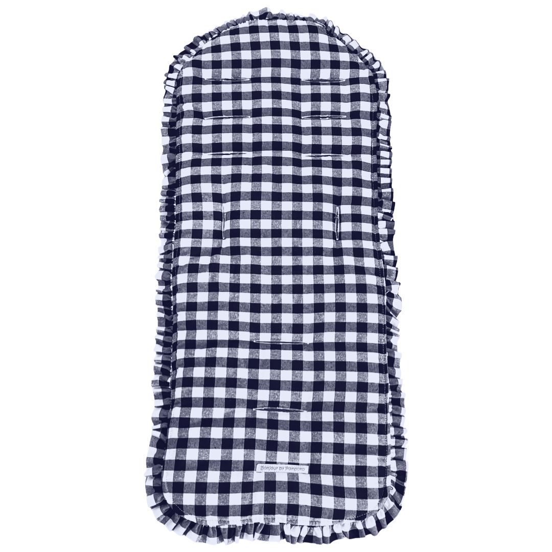 Dark Slate Gray Colchoneta Universal Volante Vichy Azul Marino Plus