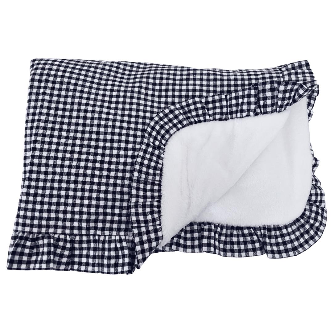 Light Gray Manta Arrullo Polar Vichy Azul Marino