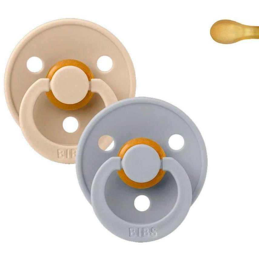 2 Chupetes (tetina fisiológica) BIBS Colour Simétrica Vanilla/Cloud