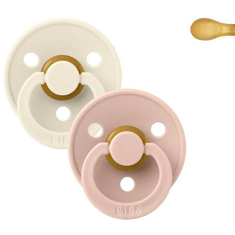 2 Chupetes (tetina fisiológica) BIBS Colour Simétrica Ivory/Blush