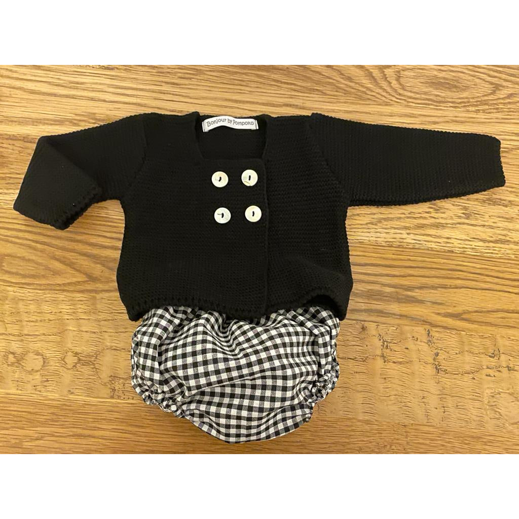 Cubrepañal Vichy Negro