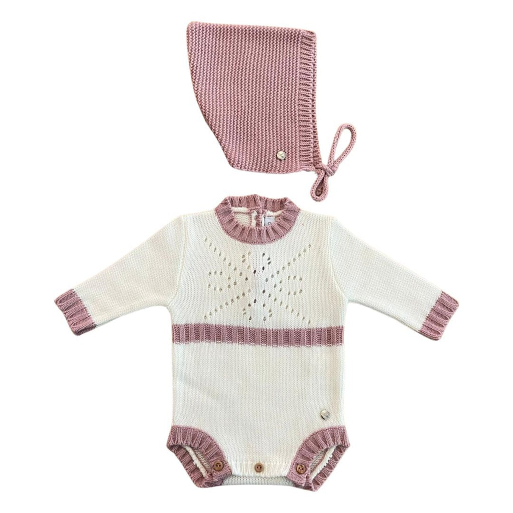 Pelele Punto Calado Rosa