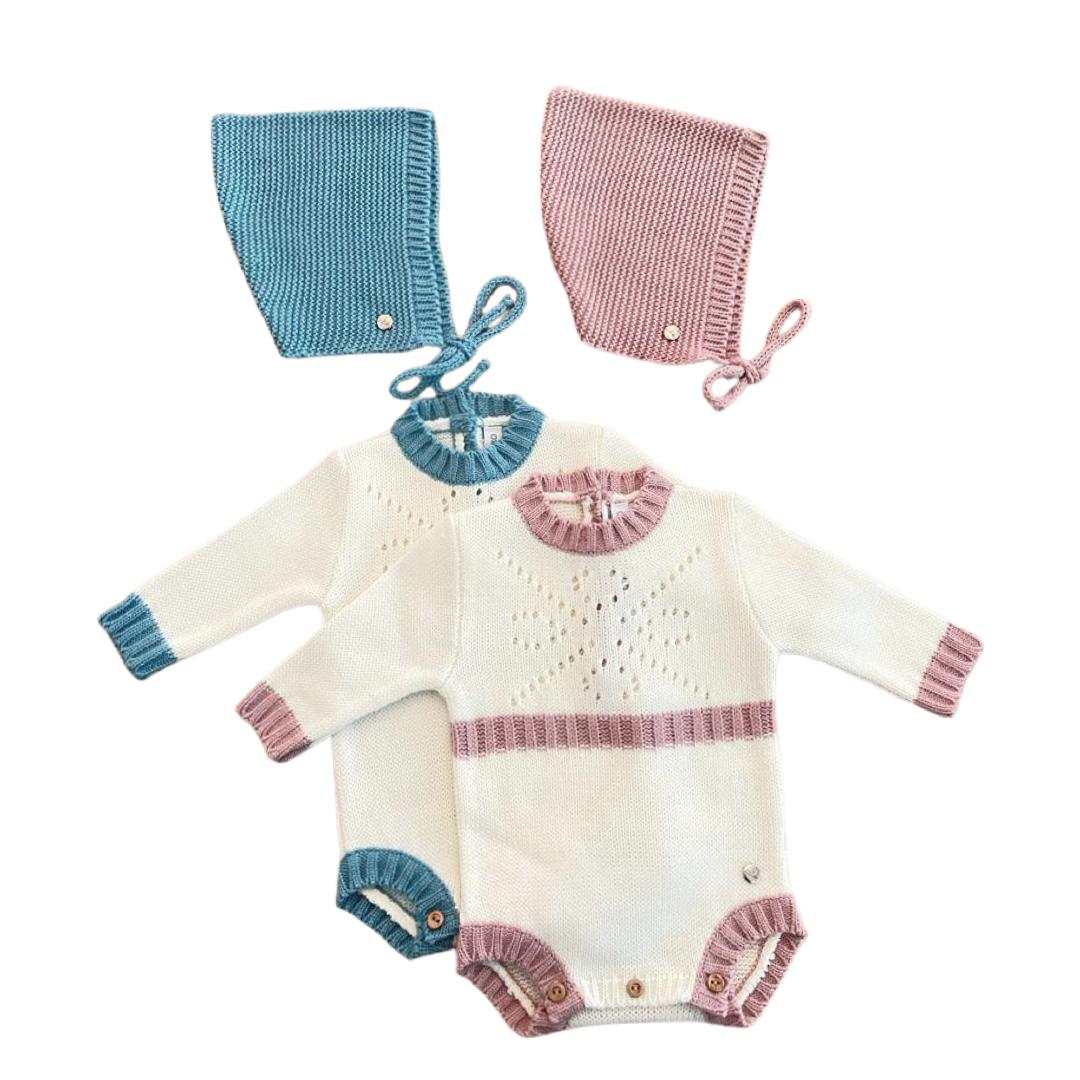 Pelele Punto Calado Rosa