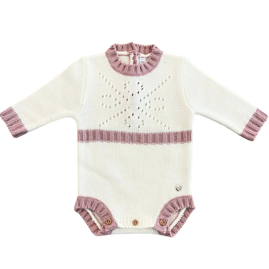 Pelele Punto Calado Rosa