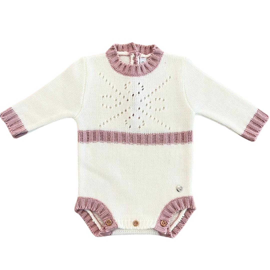 Pelele Punto Calado Rosa