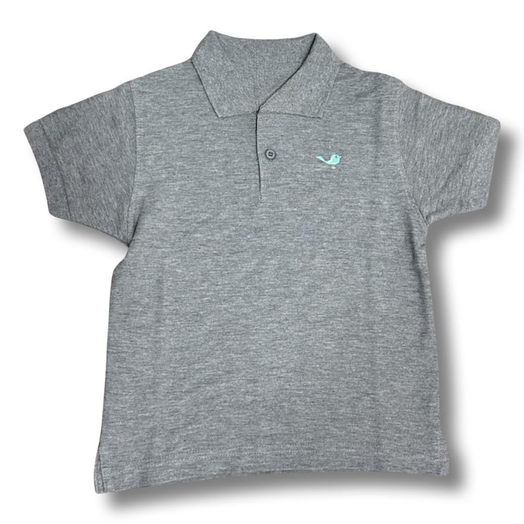 Polo Manga Corta Gris