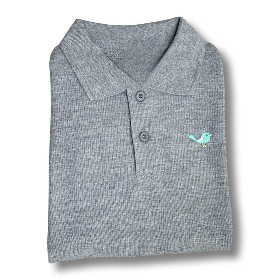 Polo Manga Corta Gris